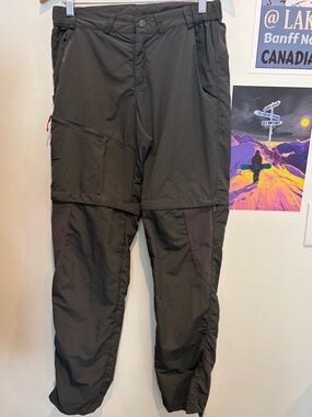 Quechua Black Convertible Cargo Outdoor Pants